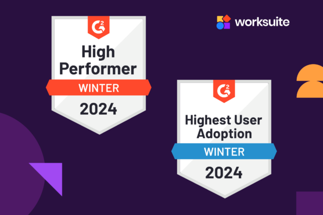 Worksuite wins High Performer G2 badge and Highest User Adoption - Winter 2024 Reports