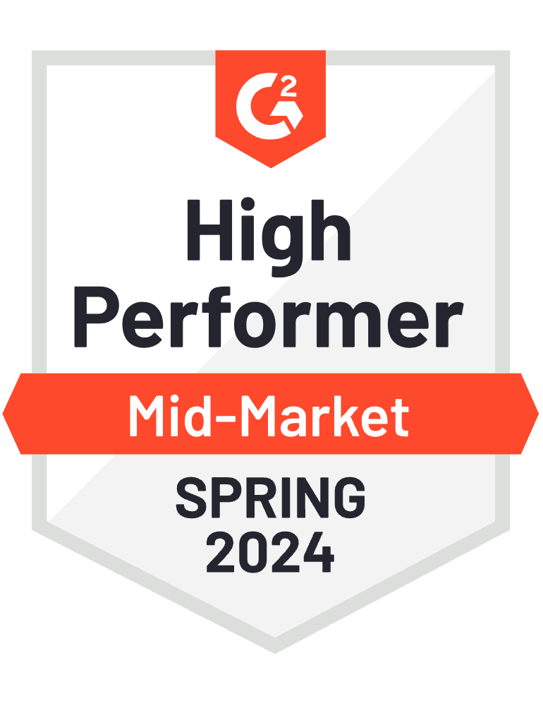 High Performer Mid Market - G2 Best Freelance Platforms - Worksuite - Spring 2024