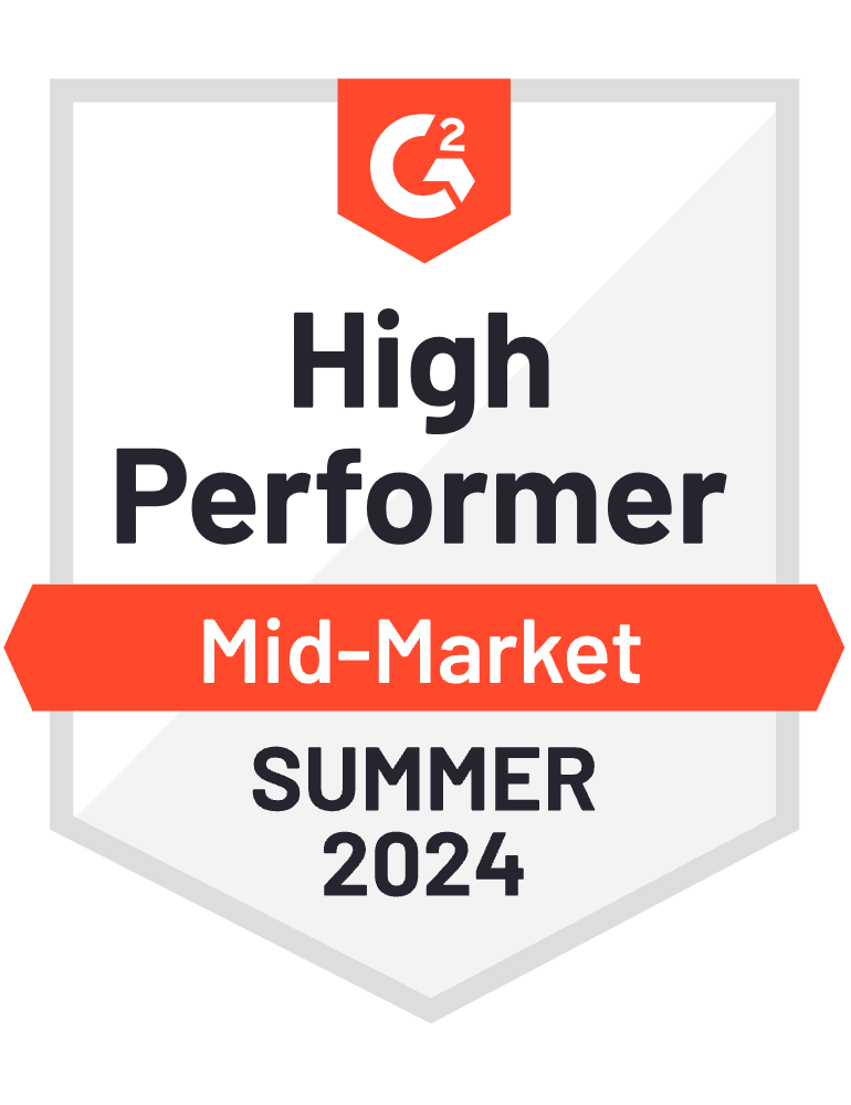 G2 High Performer, Mid Market - Summer 2024 - Worksuite Badge